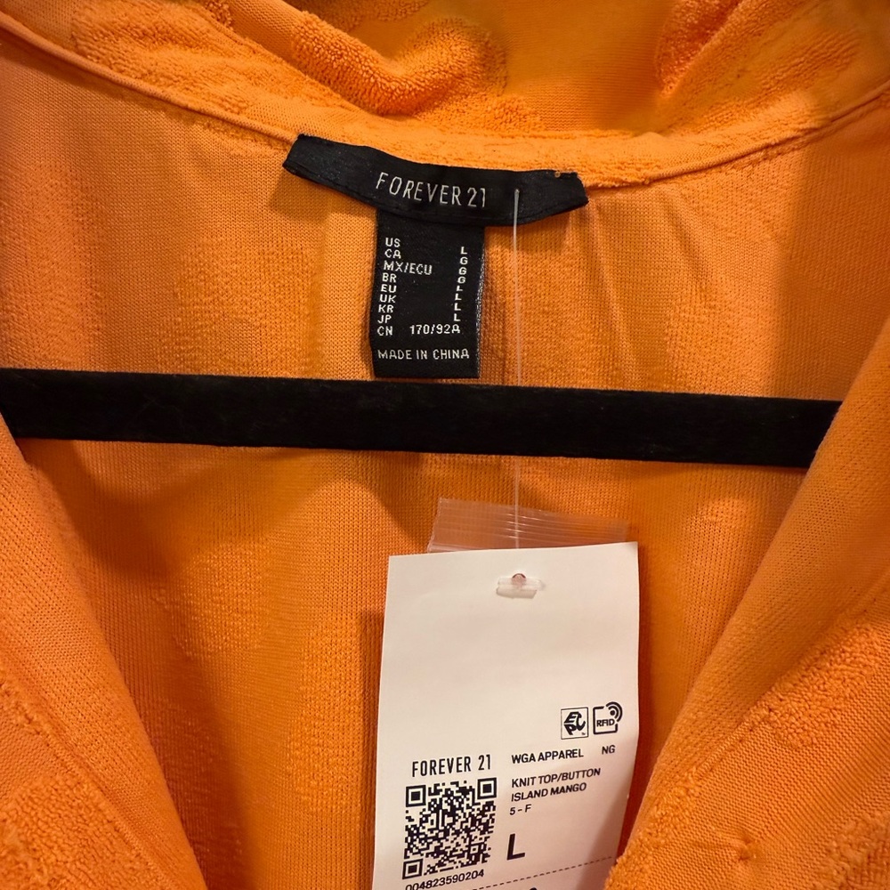 Forever 21 Orange Floral Button Down Top - Picture 4 of 4